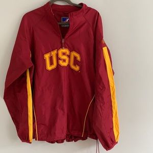 USC windbreaker Oversized crewneck zip jacket L
